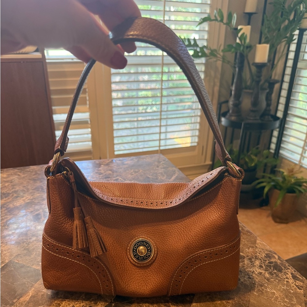 Dooney & Bourke Brown Pebbled Satchel Bag